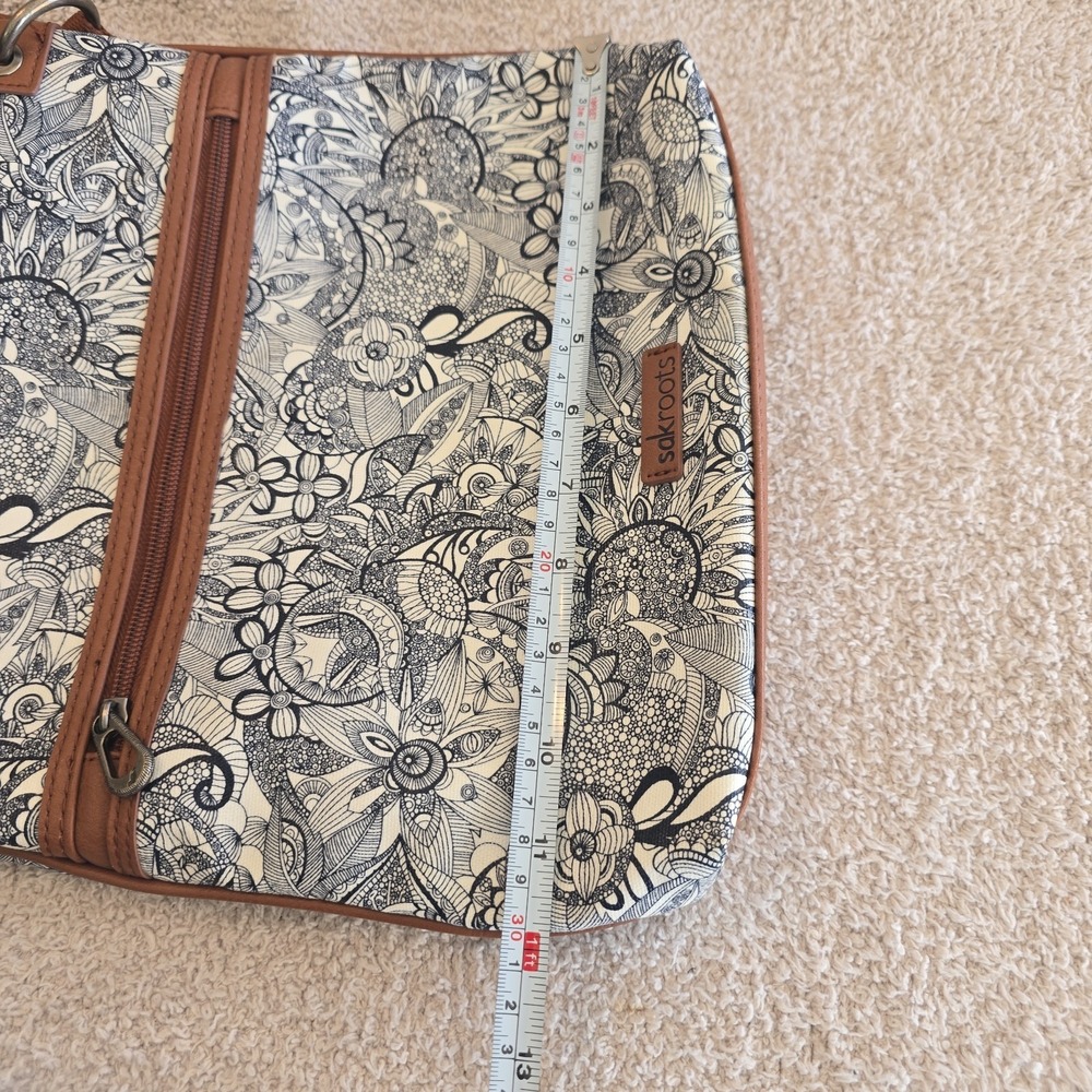 Sakroots Artist Circle Flat Crossbody Navy Spirit Desert Print Floral Purse‎ Bag - Picture 10 of 13